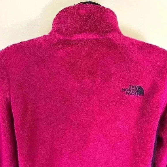 The North Face Women’s Magenta Fleece Full Zip Fuzzy Crop Neck Jacket Size M - Picture 10 of 14